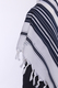 Mussaf Wool Tallit Non Slip Prayer Shawl - Navy Stripes