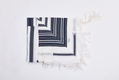 Mussaf Wool Tallit Non Slip Prayer Shawl - Navy Stripes