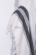 Halleluyah Wool Tallit Non Slip Prayer Shawl - Black Herringbone Stripes
