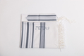 Hallel Wool Tallit Non Slip Prayer Shawl - Blue Melange Stripes
