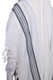 Hallel Wool Tallit Non Slip Prayer Shawl - Blue Melange Stripes