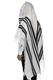 Modim Wool Tallit Non Slip Prayer Shawl - Black Stripes
