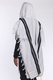 Shabbat Wool Tallit Non Slip Prayer Shawl with Lining - Black with Herringbone Stripe