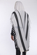 Traditional Turkish Wool Tallit Non Slip Prayer Shawl with Lining - Black Stripes