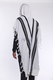 Turkish Style Wool Tallit Non Slip Prayer Shawl with Lining - Black Stripes