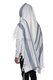 LaMenatzeach Victory Wool Tallit Non Slip Prayer Shawl - Denim Blue Stripes