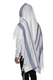 LaMenatzeach Victory Wool Tallit Non Slip Prayer Shawl - Denim Blue Stripes