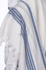 LaMenatzeach Victory Wool Tallit Non Slip Prayer Shawl - Denim Blue Stripes