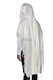LaMenatzeach Victory Wool Tallit Non Slip Prayer Shawl - Shiny White Stripes
