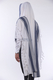 Halleluyah Wool Tallit Non Slip Prayer Shawl - Royal Blue and Black Stripes with Wave Design