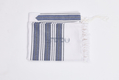 Halleluyah Wool Tallit Non Slip Prayer Shawl - Royal Blue and Black Stripes with Wave Design
