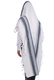 Halleluyah Wool Tallit Non Slip Prayer Shawl - Blue and Black Stripes with Wave Design