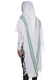Hallel Wool Tallit Non Slip Prayer Shawl - Green Melange Stripes