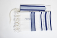 Modim Classic Wool Tallit Prayer Shawl - Royal Blue Stripes