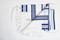 Modim Classic Wool Tallit Prayer Shawl - Royal Blue Stripes