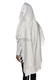 Modim Classic Wool Tallit Prayer Shawl - Shiny White Stripes