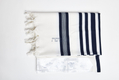 Yishtabach Praise Wool Tallit Non Slip Prayer Shawl - Dark Navy Stripes