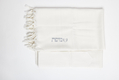 Yishtabach Praise Wool Tallit Non Slip Prayer Shawl - Pure White