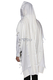 Yishtabach Praise Wool Tallit Non Slip Prayer Shawl - Shiny White Stripes