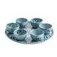 Israel Museum Porcelain Passover Seder Plate and Matching Dishes - Blue Floral Design