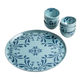 Israel Museum Porcelain Passover Seder Plate and Matching Dishes - Blue Floral Design