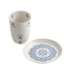Israel Museum Ceramic Kiddush Cup and Plate - Blue Flowers