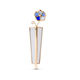 Israel Museum Mezuzah Case, Metal and Glass - Blue Flower
