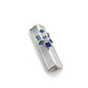 Israel Museum Mezuzah Case, Metal and Glass - Blue Cluster