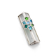 Israel Museum Mezuzah Case, Metal and Glass - Turquoise Cluster