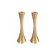 Yair Emanuel Medium Matte Brass Candlesticks