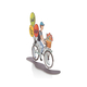 Dorit Judaica Table Stand - Boy on Bicycle with Balloon Blessings