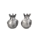 Yair Emanuel Antique Style Small Silver Color Candlesticks - Pomegranate