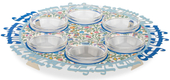Dorit Judaica Indian Flowers Seder Plate with Glass Bowls