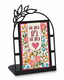 Dorit Judaica Metal Table Stand - Here is Home, Here is Heart Home Blessing