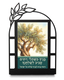 Dorit Judaica Metal Table Stand - Olive Tree and Psalms Quote