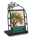 Dorit Judaica Metal Table Stand - Olive Tree and Psalms Quote