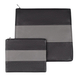 Genuine Leather Tallit and Tefillin Bag Set, Gray Stripes