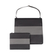 Genuine Leather Tallit and Tefillin Bag Set, Gray Stripes