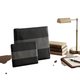 Genuine Leather Tallit and Tefillin Bag Set, Gray Stripes