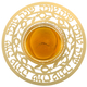 Dorit Judaica Gold Plated Honey Dish, Glass Bowl - Pomegranates