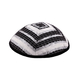 Yair Emanuel Hand Embroidered Silk-Cotton Tallit Set, Classic Black Stripes