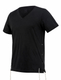 Dry-Fit Tzitzit T-Shirt V Neck with Kosher Tzitzis, Black - Moisture-Wicking Athletic Shirt