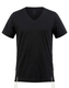 Dry-Fit Tzitzit T-Shirt V Neck with Kosher Tzitzis, Black - Moisture-Wicking Athletic Shirt