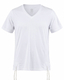 Dry-Fit Tzitzit T-Shirt V Neck with Kosher Tzitzis, White - Moisture-Wicking Athletic Shirt