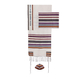 Yair Emanuel Hand Embroidered Silk-Cotton Tallit Set - Colorful Stripes