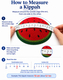 Red DMC Knitted Kippah - Watermelon Design