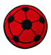 Red DMC Knitted Kippah - Soccer Ball Design