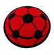 Red DMC Knitted Kippah - Soccer Ball Design