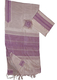 Gabrieli Handwoven White Silk Tallit Set - Fuchsia Design