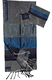 Gabrieli Handwoven Gray Silk Tallit Set - Shades of Blue Stripes